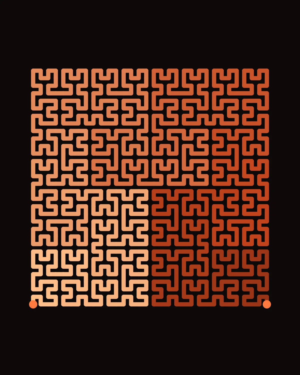 The Long Way Through — generative hilbert artwork