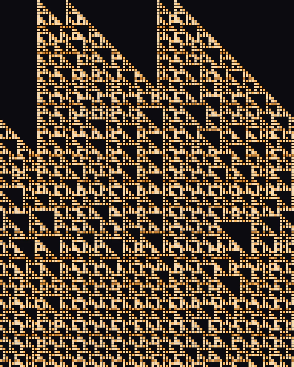 Emergent Ledger — generative rule110 artwork